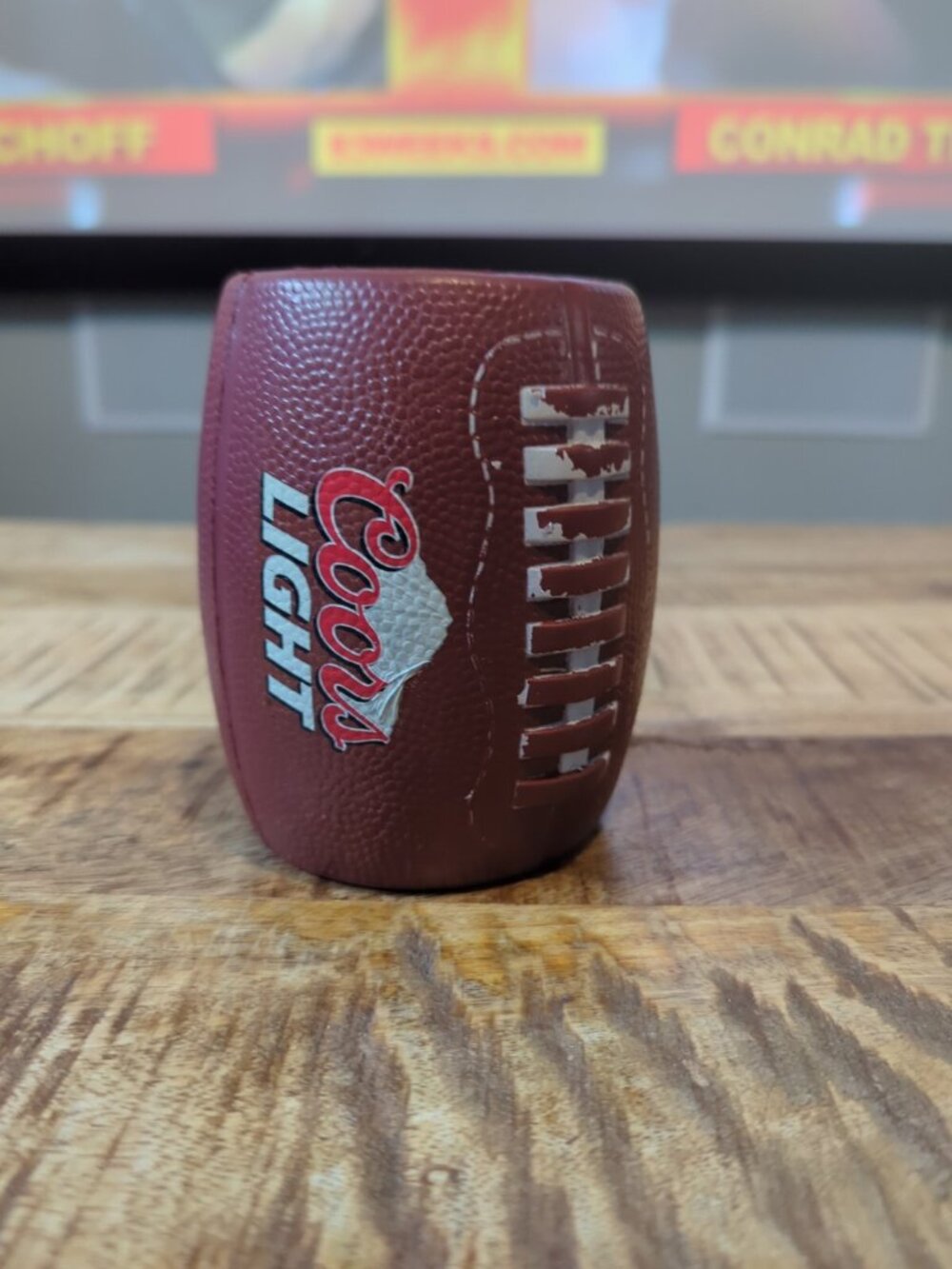 Coors Light Football Shaped Rubber Beer Bottle Or Can Holder